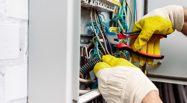 Outdoor LED lighting installed in Buffalo backyard at dusk