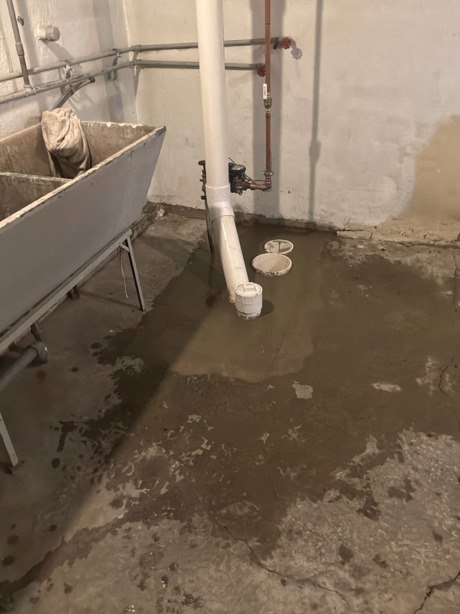 Removal of approximately 4 feet of deteriorated underground piping and fittings during sewer repair in Cheektowaga, NY.