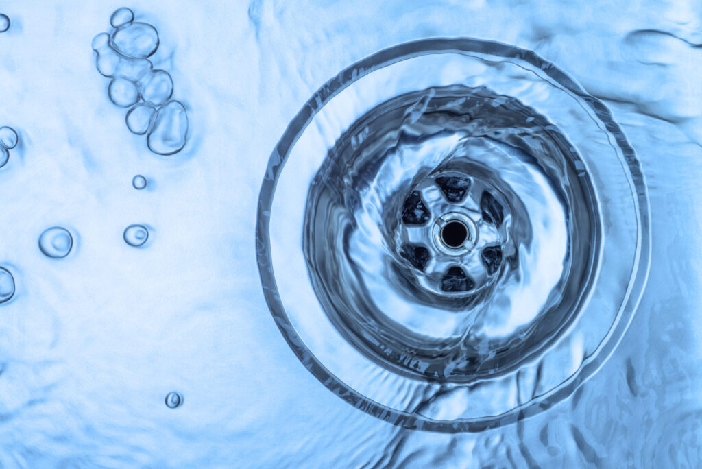 Kitchen sink, running water